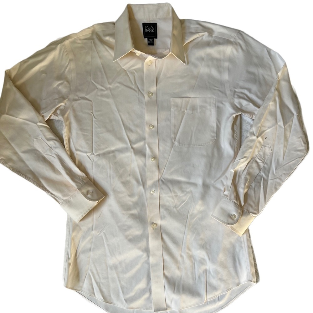 JOS. A BANK WHITE TRAVELER COLLECTION SLIM
FIT COLLARED BUTTON DOWN DRESS SHIRT